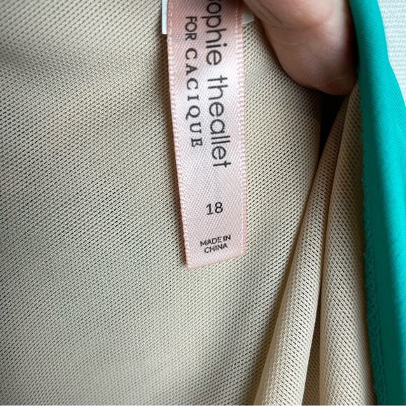 Cacique Sophie Teal Green Purple One Shoulder Swimsuit 18 - Picture 8 of 11